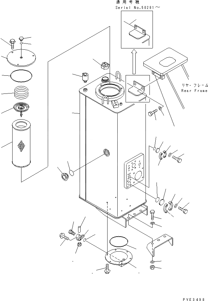 Схема запчастей Komatsu WA500-3 - ГИДР. БАК. ГИДРАВЛИКА