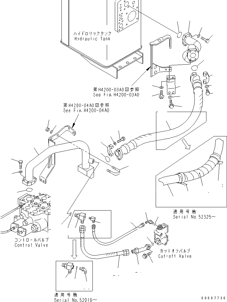 Схема запчастей Komatsu WA500-3 - ГИДРАВЛ ЛИНИЯ (ВОЗВРАТН. ЛИНИЯ) ГИДРАВЛИКА