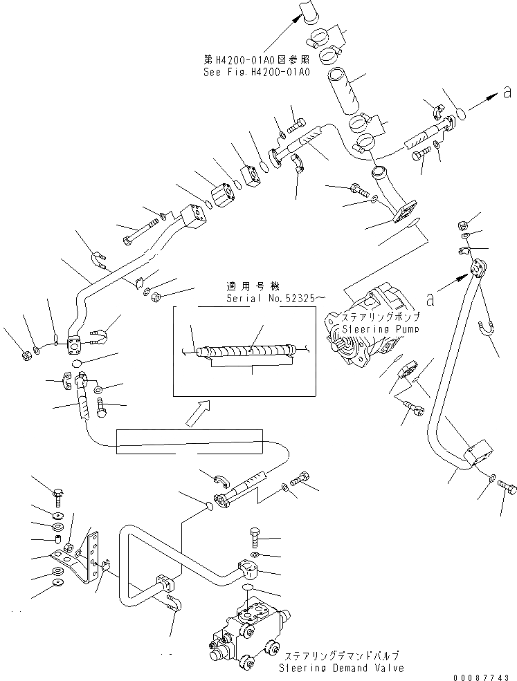Схема запчастей Komatsu WA500-3 - ГИДРОЛИНИЯ РУЛЕВОГО УПРАВЛЕНИЯ (ВСАСЫВ. И ЛИНИЯ ПОДАЧИ) (С ЭКСТРЕНН. STR. И ТОРМОЗ. ОХЛАЖД-Е) (ДЛЯ EC) ГИДРАВЛИКА