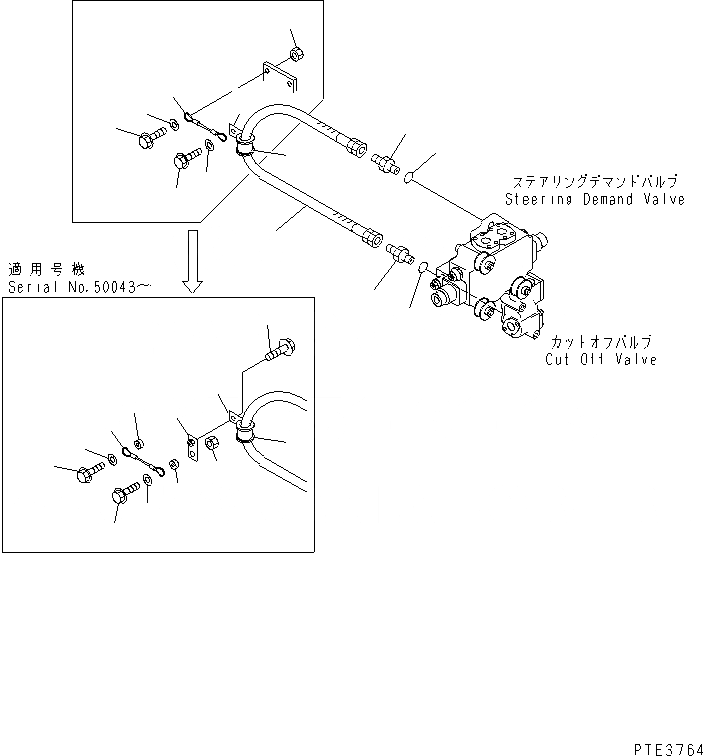 Схема запчастей Komatsu WA500-3 - ГИДРОЛИНИЯ РУЛЕВОГО УПРАВЛЕНИЯ (РУЛЕВ. УПРАВЛЕНИЕ ЗАПРАШИВАЮЩ. КЛАПАН - ОТСЕКАЮЩ. КЛАПАН) ГИДРАВЛИКА