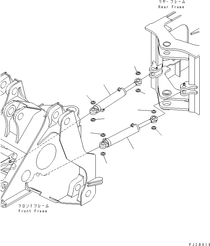 Схема запчастей Komatsu WA500-3 - ЦИЛИНДР РУЛЕВ. УПР-Я (ЦИЛИНДР И УПЛОТНЕНИЕ)(№-) ОСНОВНАЯ РАМА И ЕЕ ЧАСТИ