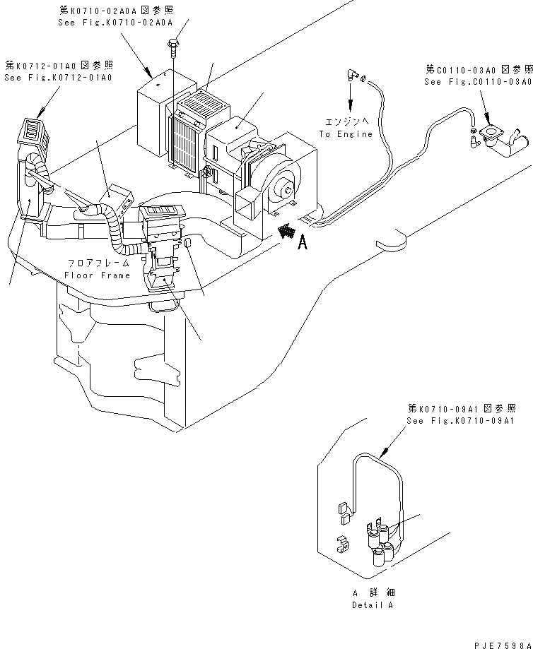 Схема запчастей Komatsu WA500-3 - ОБОГРЕВАТЕЛЬ. (ОБОГРЕВАТЕЛЬ. КОМПЛЕКТ)(№-) КАБИНА ОПЕРАТОРА И СИСТЕМА УПРАВЛЕНИЯ