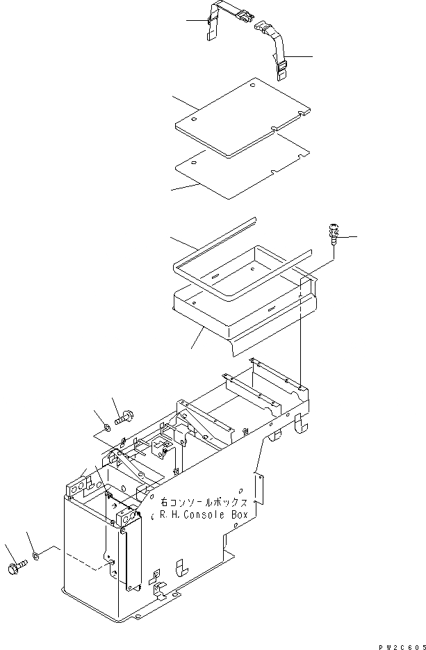 Схема запчастей Komatsu WA500-3 - ПОЛ (ПРАВ. КОНСОЛЬН. БЛОК КОРПУС) (С 3-Х СЕКЦИОНН. КЛАПАН)(№-) КАБИНА ОПЕРАТОРА И СИСТЕМА УПРАВЛЕНИЯ