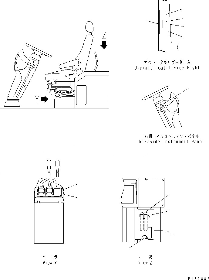 Схема запчастей Komatsu WA500-3 - ПОЛ ТАБЛИЧКИ (ИНДОНЕЗИЯ)(№-) КАБИНА ОПЕРАТОРА И СИСТЕМА УПРАВЛЕНИЯ