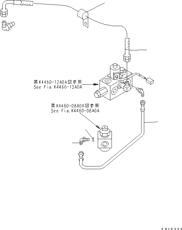 Схема запчастей Komatsu WA500-3 - УПРАВЛ-Е ТОРМОЗОМ (ЗАГРУЗОЧН. КЛАПАН - СИСТЕМА ЭКСТРЕННОГО ТОРМОЖЕНИЯ КЛАПАН И ДРЕНАЖН.)(№-) КАБИНА ОПЕРАТОРА И СИСТЕМА УПРАВЛЕНИЯ