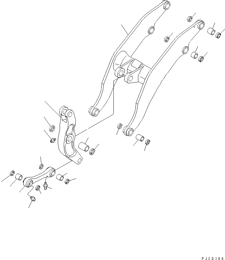 Схема запчастей Komatsu WA500-3 - РУКОЯТЬ И BELL CRANK (ДЛЯ УДАЛЕНН. ПОЗИЦИОНЕР) РАБОЧЕЕ ОБОРУДОВАНИЕ