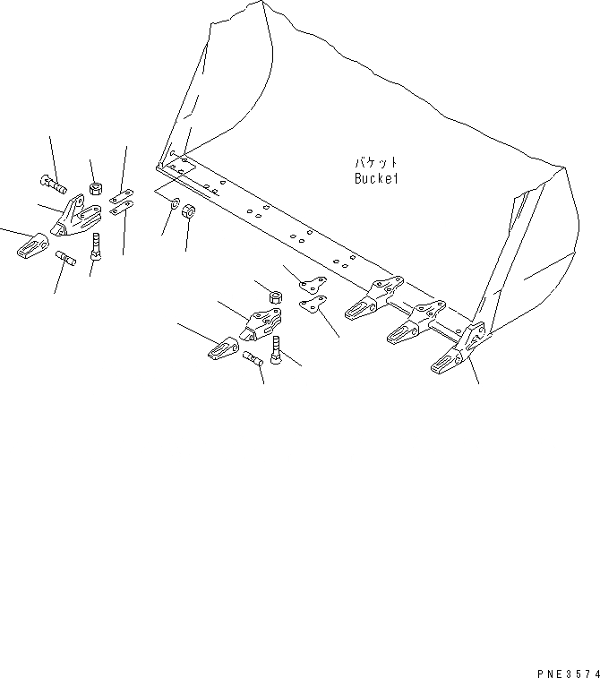Схема запчастей Komatsu WA500-3 - ЗУБЬЯ(TIP TOOTH) РАБОЧЕЕ ОБОРУДОВАНИЕ