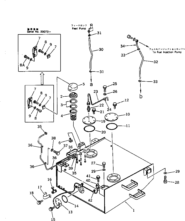 Схема запчастей Komatsu WA500-1 - ТОПЛ. БАК И ТОПЛИВОПРОВОД(№-) КОМПОНЕНТЫ ДВИГАТЕЛЯ И ЭЛЕКТРИКА