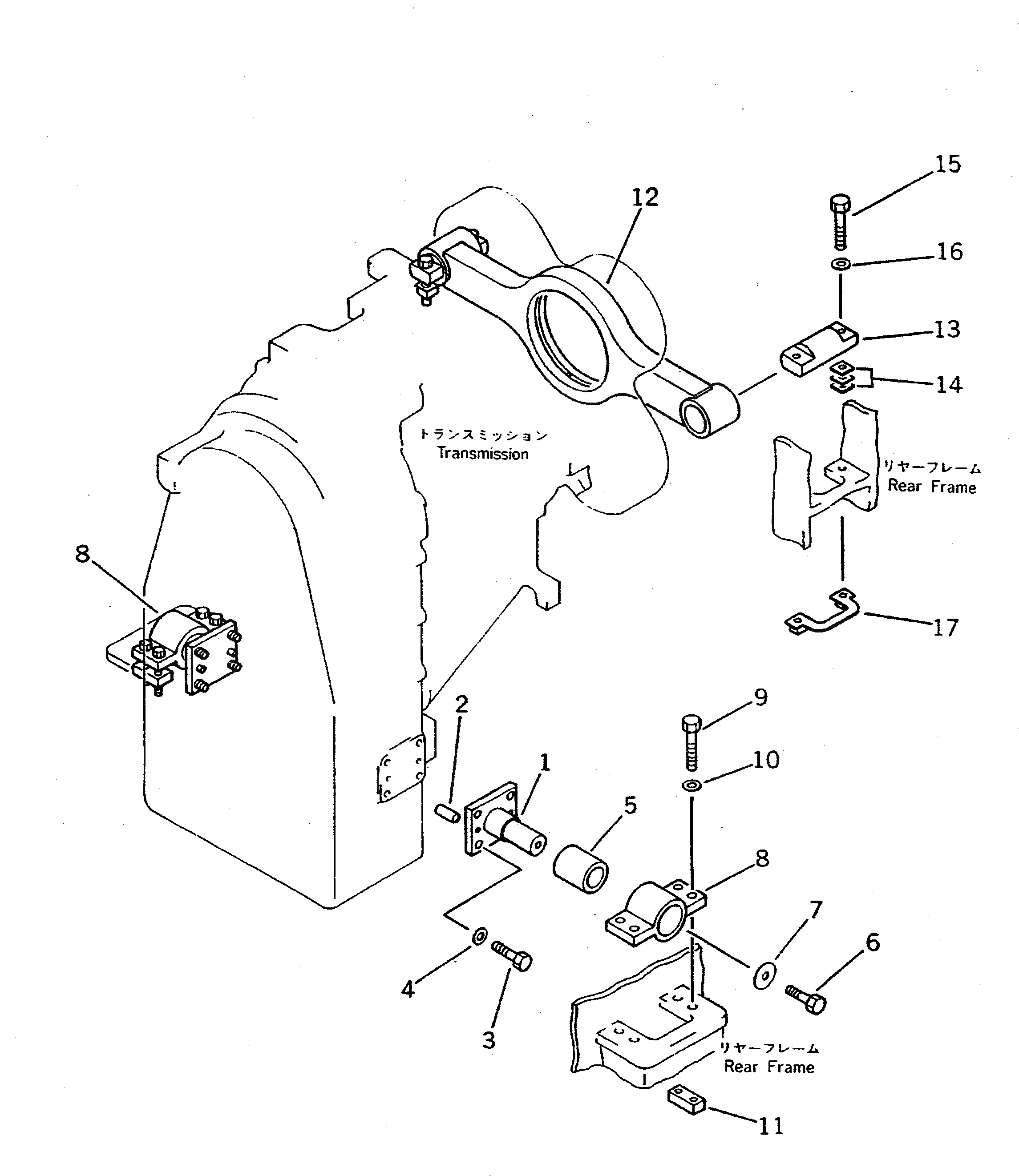 Схема запчастей Komatsu WA500-1 - ТОРКФЛОУ ЭЛЕМЕНТЫ КРЕПЛЕНИЯ(№-9999) ГИДРОТРАНСФОРМАТОР И ТРАНСМИССИЯ