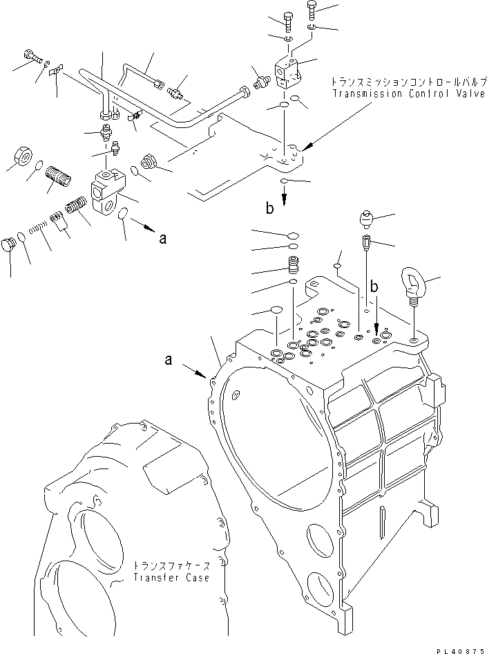 Схема запчастей Komatsu WA500-1 - КОРПУС ТРАНСМИССИИ(№-(9)) ГИДРОТРАНСФОРМАТОР И ТРАНСМИССИЯ