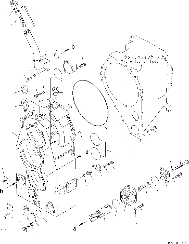 Схема запчастей Komatsu WA500-1 - КОРПУС ПЕРЕДАЧИ(№-) ГИДРОТРАНСФОРМАТОР И ТРАНСМИССИЯ