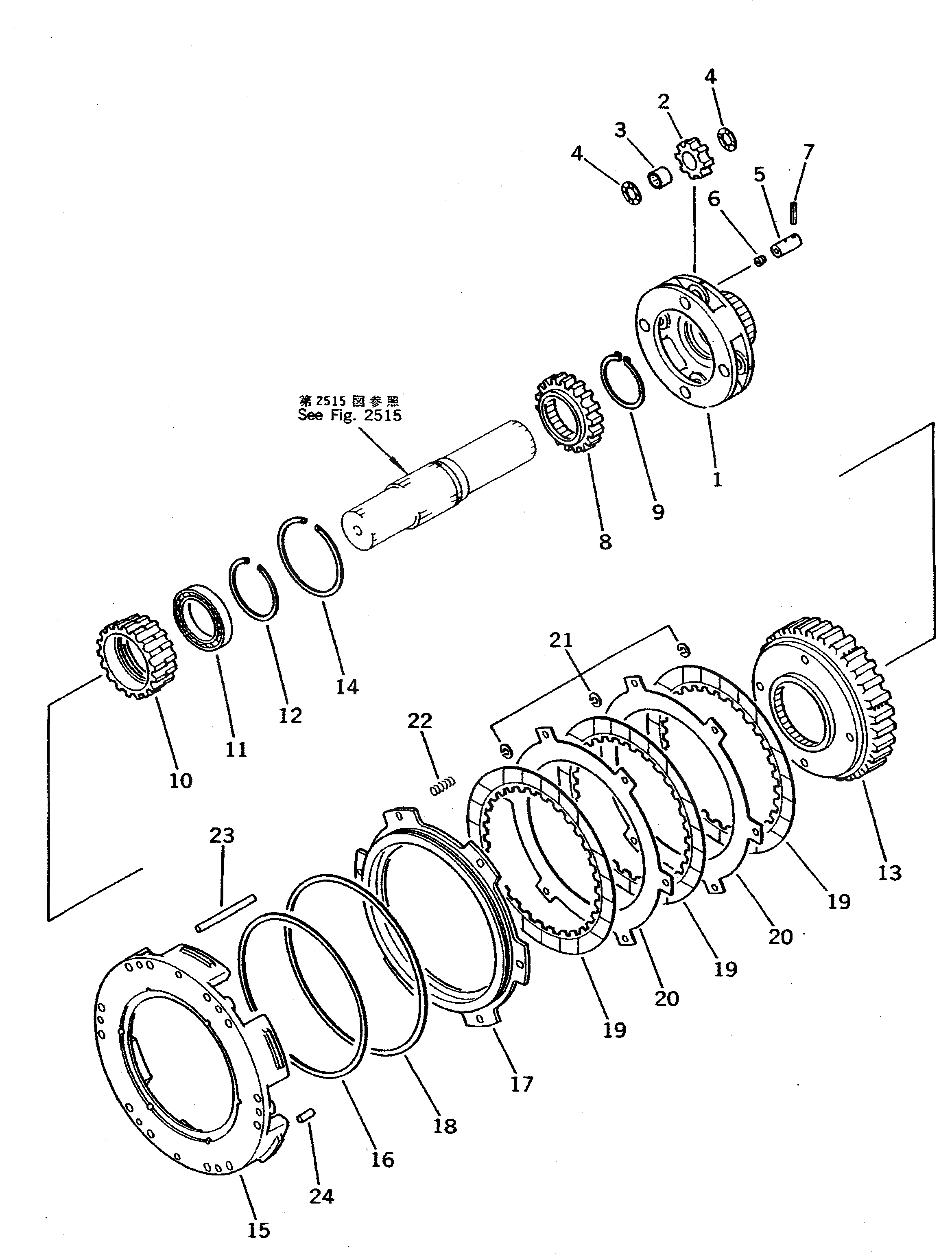 Схема запчастей Komatsu WA500-1 - 3 МУФТА ГИДРОТРАНСФОРМАТОР И ТРАНСМИССИЯ