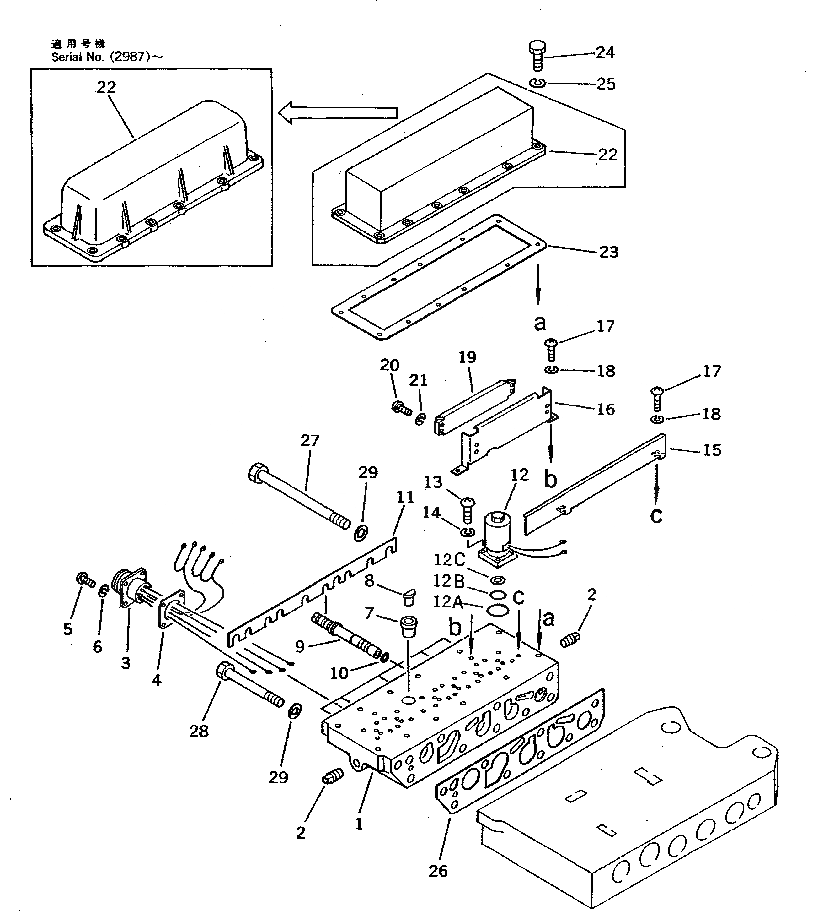 Схема запчастей Komatsu WA500-1 - КЛАПАН УПРАВЛЕНИЯ ТРАНСМИССИЕЙ (/) ГИДРОТРАНСФОРМАТОР И ТРАНСМИССИЯ