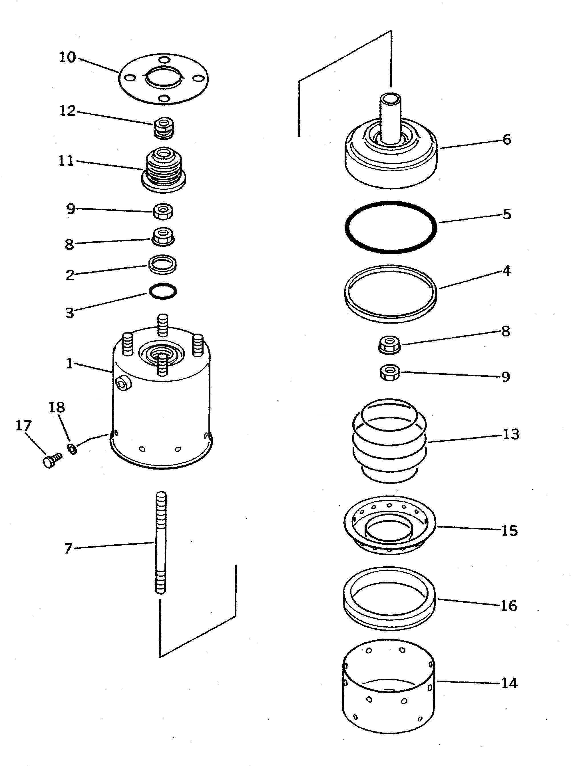 Схема запчастей Komatsu WA500-1 - ПРУжИН. ЦИЛИНДР. ВЕДУЩ. ВАЛ¤ ДИФФЕРЕНЦ. И КОЛЕСА