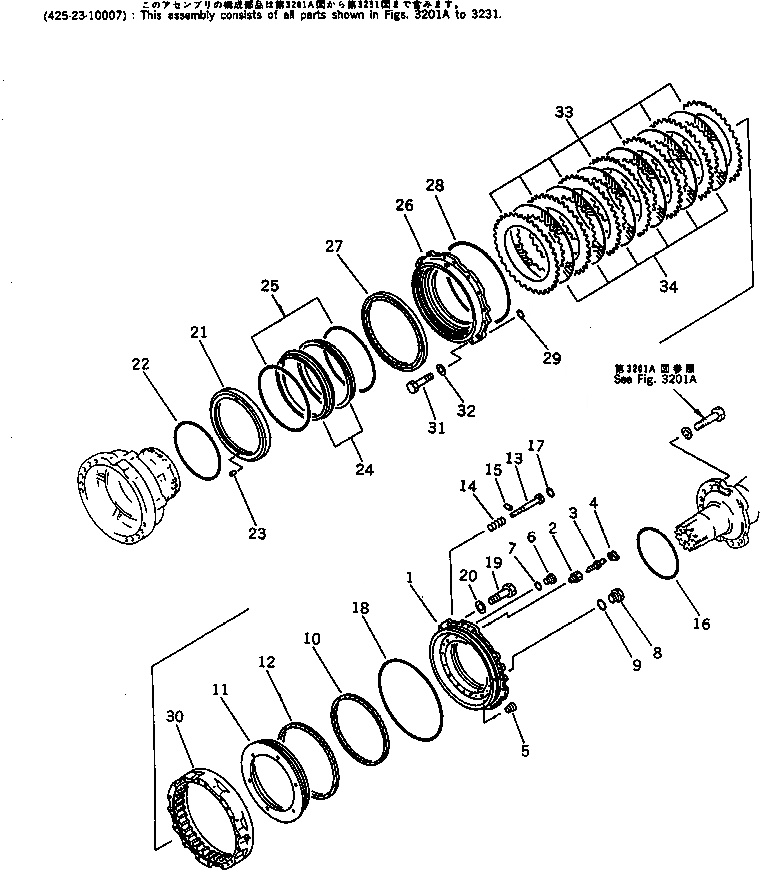 Схема запчастей Komatsu WA500-1 - ЗАДНИЕ ТОРМОЗА(№-) ВЕДУЩ. ВАЛ¤ ДИФФЕРЕНЦ. И КОЛЕСА