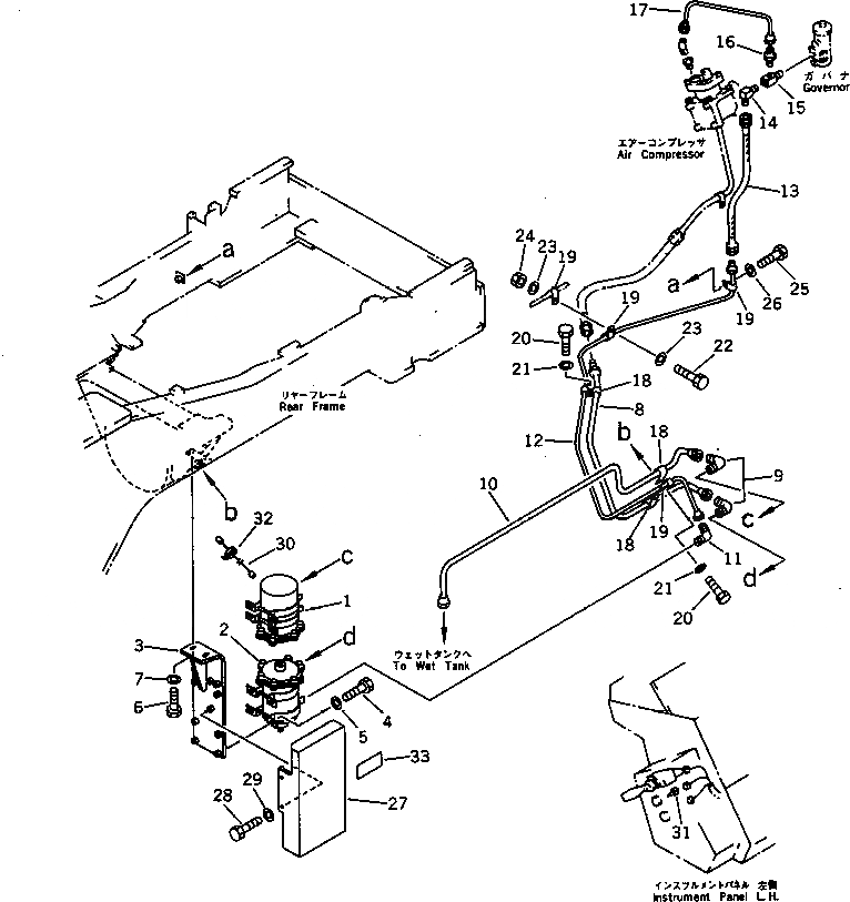 Схема запчастей Komatsu WA500-1 - ВОЗД. ВЛАГООТДЕЛИТЕЛЬ ТРУБЫ(№-9999) ВЕДУЩ. ВАЛ¤ ДИФФЕРЕНЦ. И КОЛЕСА
