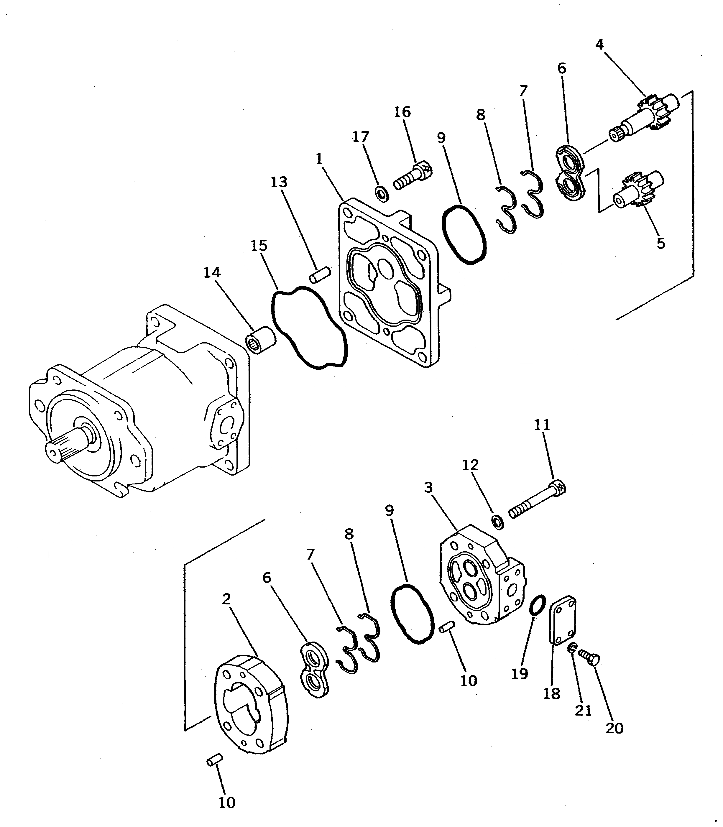 Схема запчастей Komatsu WA500-1 - ГИДР. НАСОС. (РУЛЕВ. УПРАВЛЕНИЕ И РАБОЧЕЕ ОБОРУДОВАНИЕ) (/) РУЛЕВ. УПРАВЛЕНИЕ И СИСТЕМА УПРАВЛЕНИЯS