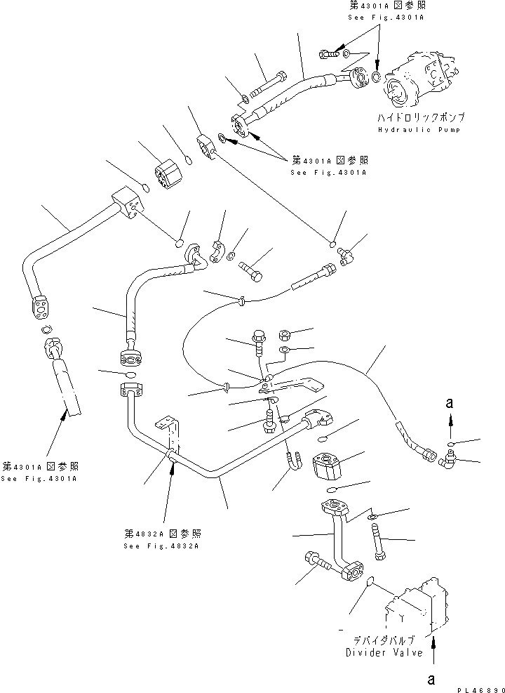 Схема запчастей Komatsu WA500-1 - ГИДРОЛИНИЯ ЭКСТРЕННОГО УПРАВЛЕНИЯ (ПЕРЕПУСКН. КЛАПАН - КЛАПАН РУЛЕВОГО УПРАВЛЕНИЯ)(№-) РУЛЕВ. УПРАВЛЕНИЕ И СИСТЕМА УПРАВЛЕНИЯS