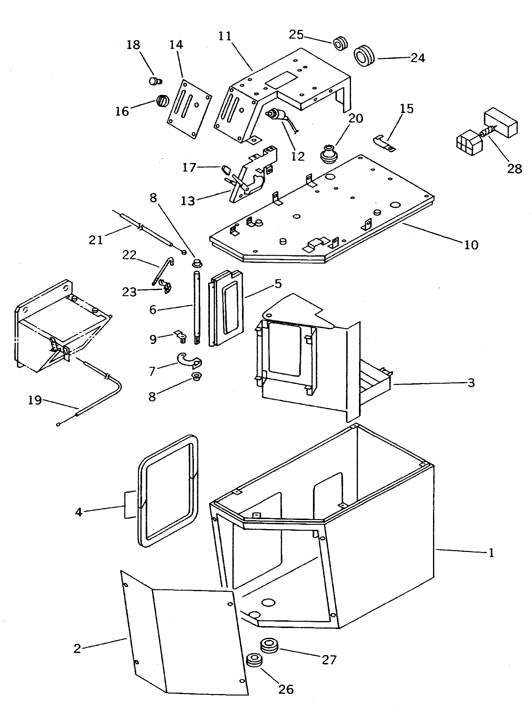 Схема запчастей Komatsu WA500-1 - ОТОПИТЕЛЬ (/) (DENSO) РАМА И ЧАСТИ КОРПУСА