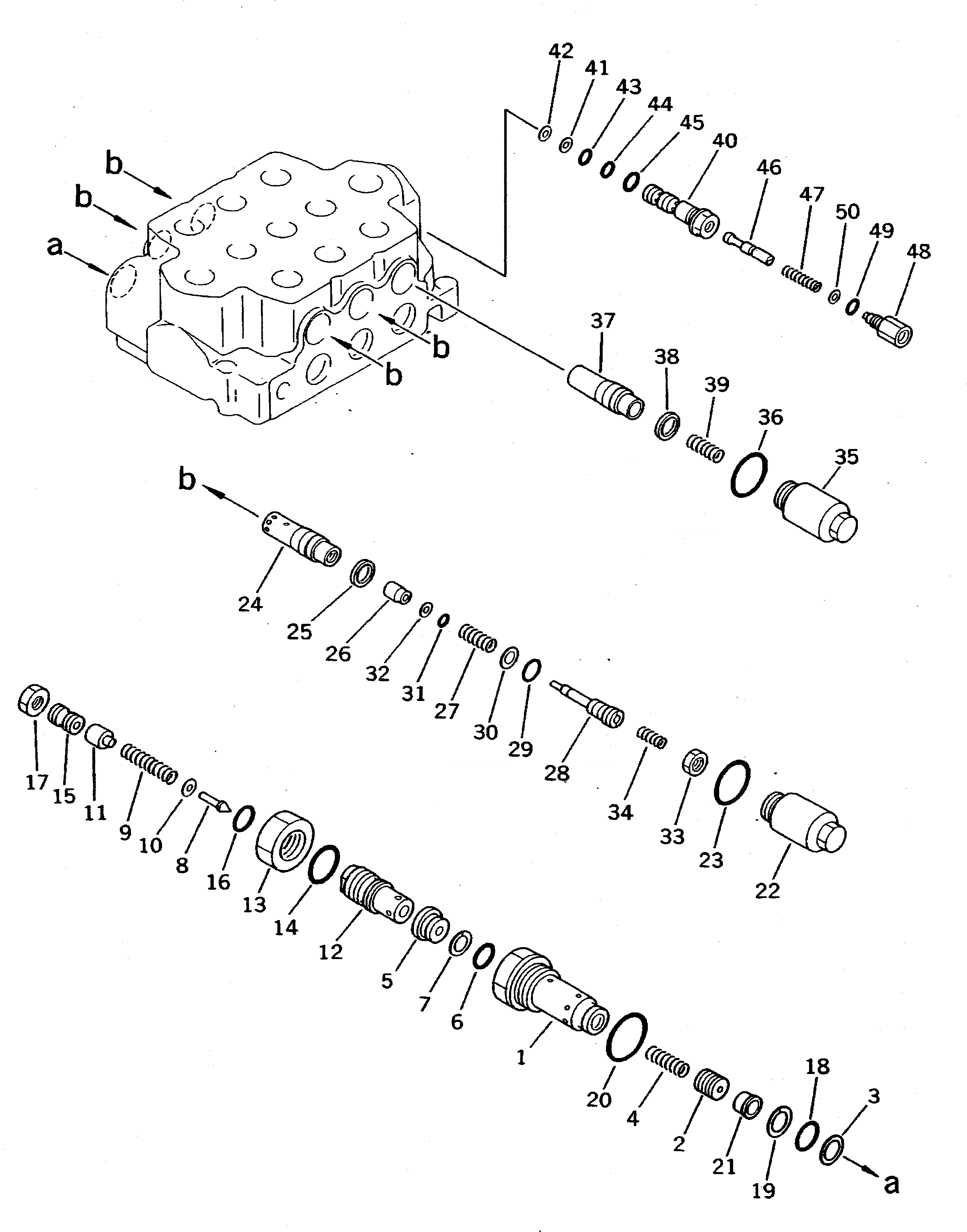 Схема запчастей Komatsu WA500-1 - 3-Х СЕКЦИОНН. КОНТРОЛЬН. КЛАПАН (/) УПРАВЛ-Е РАБОЧИМ ОБОРУДОВАНИЕМ