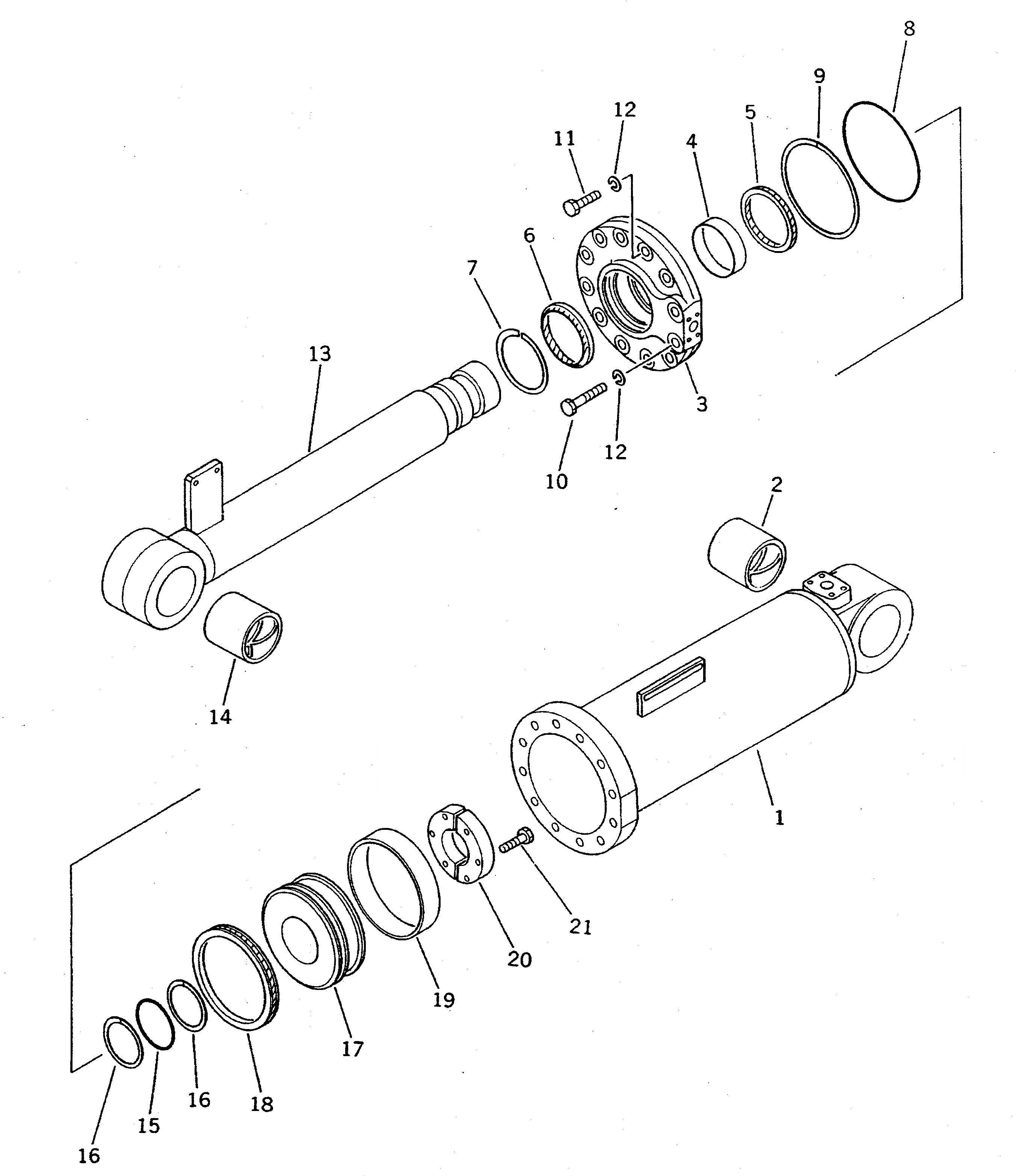 Схема запчастей Komatsu WA500-1 - ГИДРОЦИЛИНДР КОВША (ДЛЯ БОЛЬШ. КОВША) УПРАВЛ-Е РАБОЧИМ ОБОРУДОВАНИЕМ