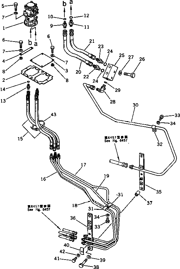 Схема запчастей Komatsu WA500-1 - ГИДРОЛИНИЯ (P.O.C. КЛАПАН ЛИНИЯ) (/) (СПЕЦ-Я TBG)(№-9999) УПРАВЛ-Е РАБОЧИМ ОБОРУДОВАНИЕМ