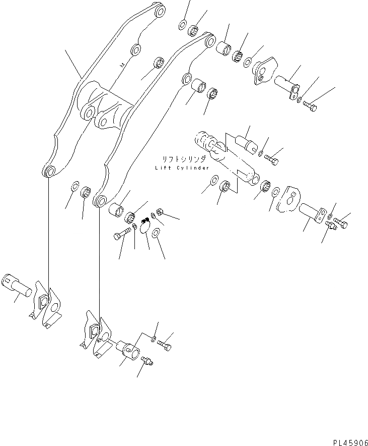 Схема запчастей Komatsu WA500-1 - ВЫСОК. ПОДЪЕМ РУКОЯТЬ(№-) РАБОЧЕЕ ОБОРУДОВАНИЕ
