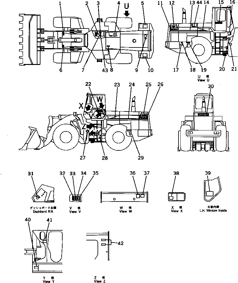 Схема запчастей Komatsu WA500-1 - МАРКИРОВКА (С КАБИНОЙ) (АНГЛ.)(№-9999) МАРКИРОВКА¤ ИНСТРУМЕНТ И РЕМКОМПЛЕКТЫ
