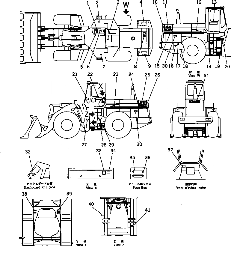 Схема запчастей Komatsu WA500-1 - МАРКИРОВКА (С КАБИНОЙ) (АНГЛ.)(№-) МАРКИРОВКА¤ ИНСТРУМЕНТ И РЕМКОМПЛЕКТЫ