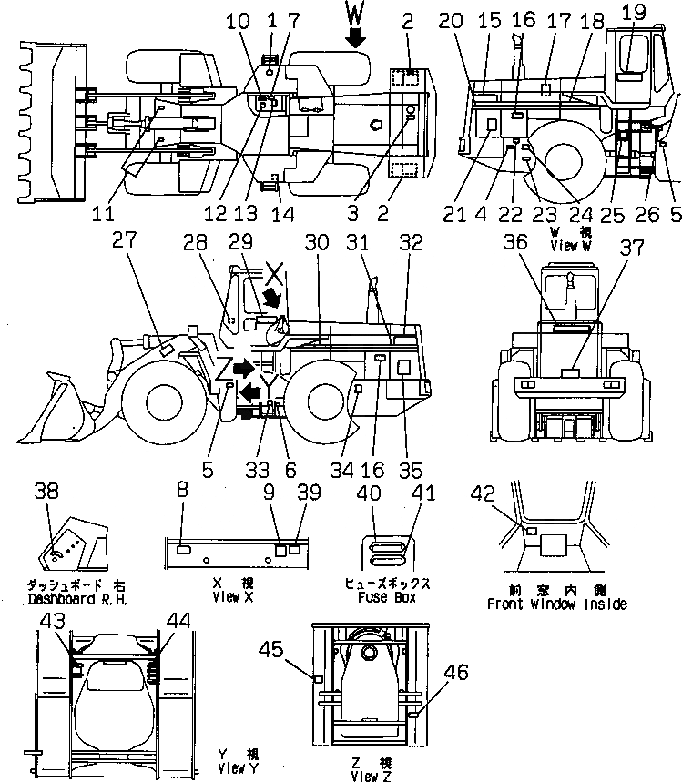 Схема запчастей Komatsu WA500-1 - МАРКИРОВКА (С КАБИНОЙ) (ИТАЛИЯ) (ДЛЯ EC REGULATION)(№9-) МАРКИРОВКА¤ ИНСТРУМЕНТ И РЕМКОМПЛЕКТЫ