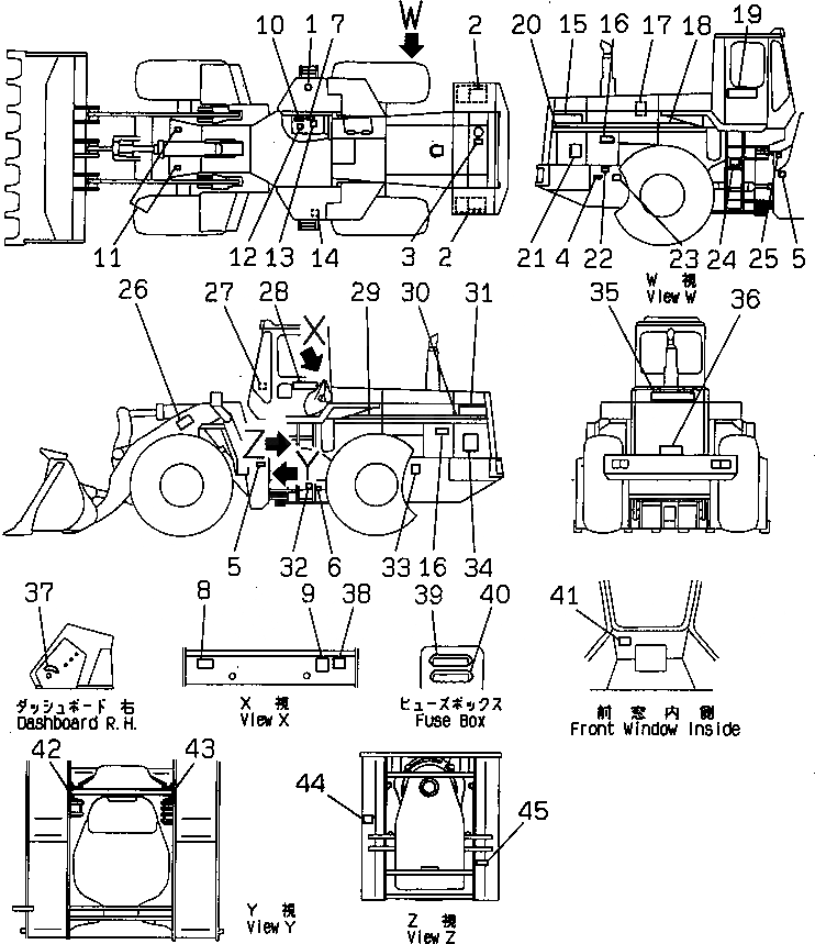 Схема запчастей Komatsu WA500-1 - МАРКИРОВКА (С КАБИНОЙ) (ФРАНЦИЯ) (ДЛЯ EC REGULATION)(№9-) МАРКИРОВКА¤ ИНСТРУМЕНТ И РЕМКОМПЛЕКТЫ