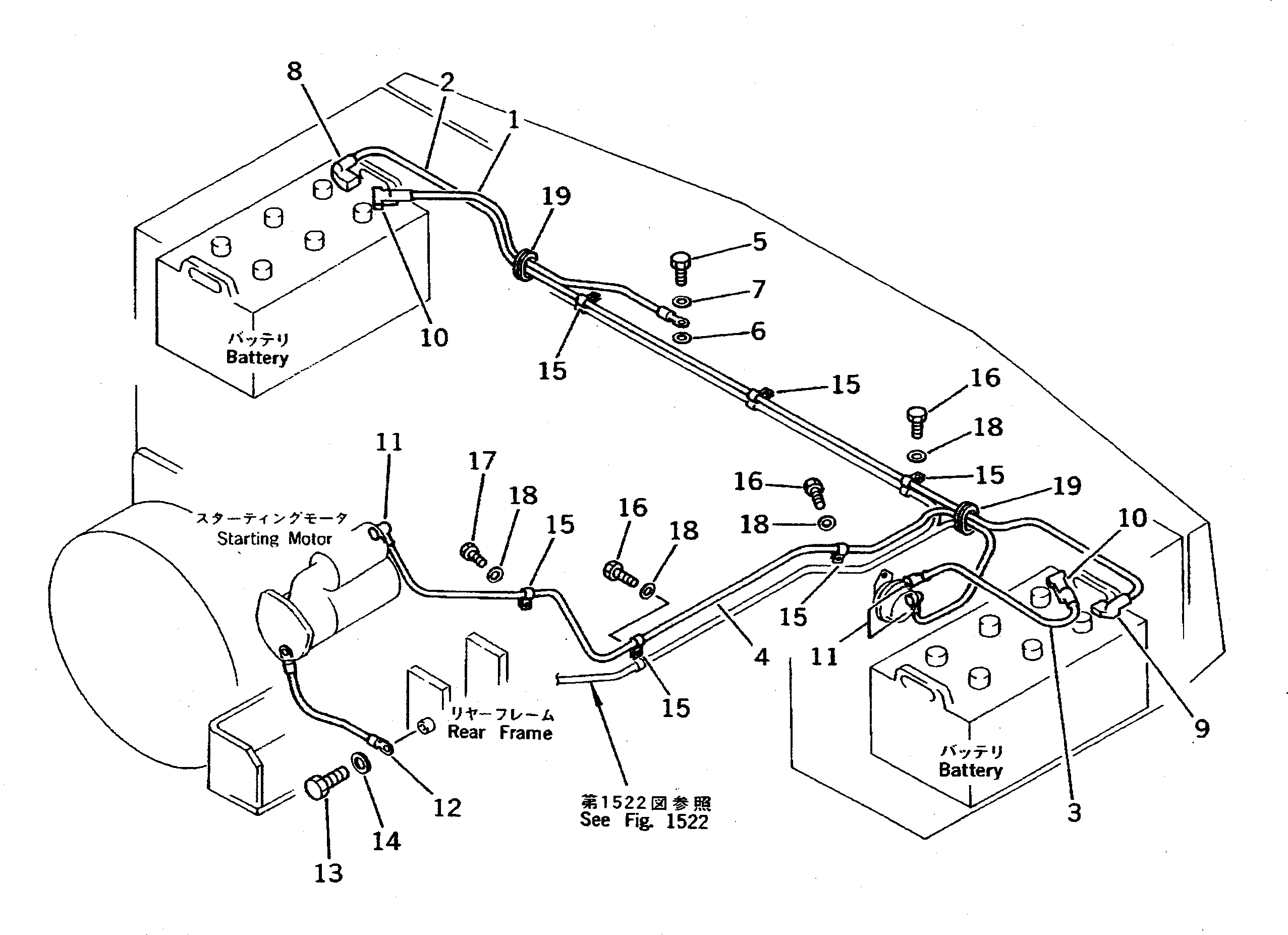 Схема запчастей Komatsu WA500-1 - ЭЛЕКТРИКА (ЛИНИЯ АККУМУЛЯТОРА)(№-9999) КОМПОНЕНТЫ ДВИГАТЕЛЯ И ЭЛЕКТРИКА