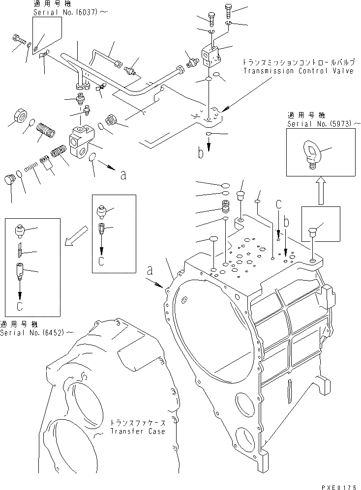 Схема запчастей Komatsu WA500-1 - КОРПУС ТРАНСМИССИИ(№(9)-) ТРАНСМИССИЯ