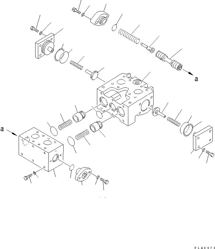 Схема запчастей Komatsu WA500-1 - ПЕРЕПУСКН. КЛАПАН (ДЛЯ ЭКСТРЕННОГО УПРАВЛЕНИЯ) РУЛЕВ. УПРАВЛЕНИЕ И СИСТЕМА УПРАВЛЕНИЯ