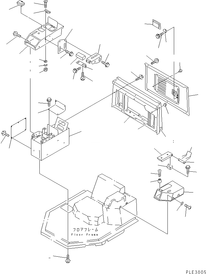 Схема запчастей Komatsu WA500-1 - КОНСОЛЬН. БЛОК (С КАБИНОЙ) (С КОНДИЦИОНЕРОМ) (УСИЛ. СПЕЦ-Я.)(№-) РАМА И ЧАСТИ КОРПУСА