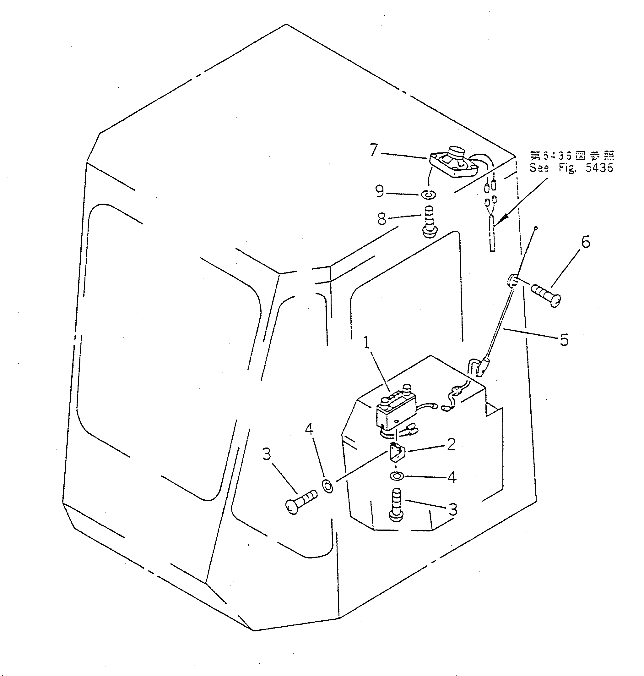 Схема запчастей Komatsu WA500-1 - РАДИО(№-) РАМА И ЧАСТИ КОРПУСА