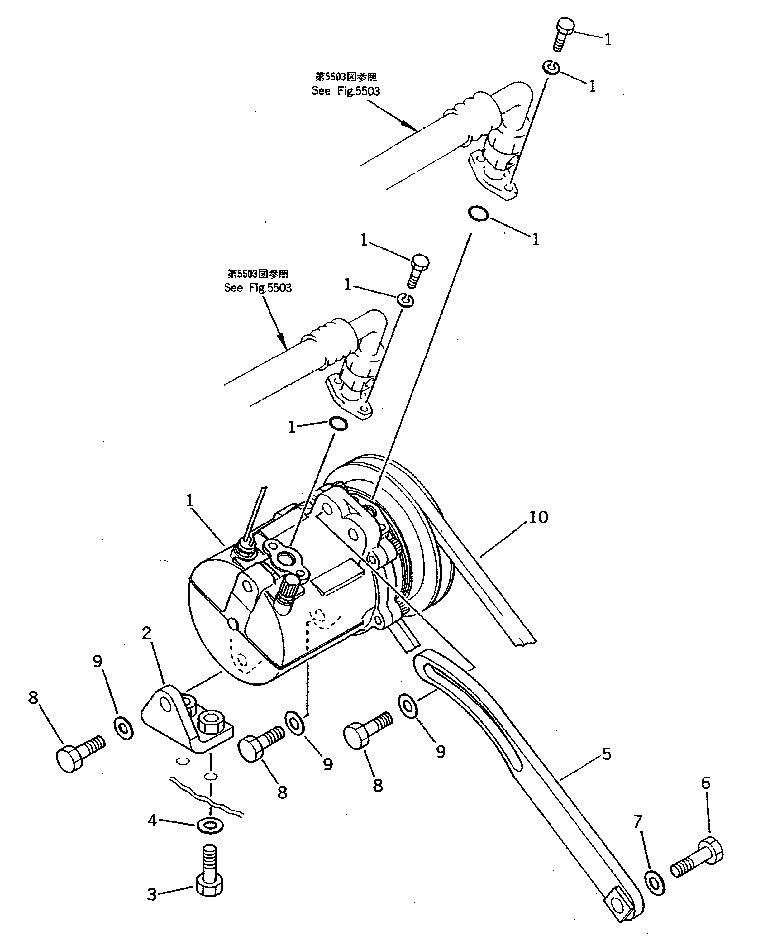 Схема запчастей Komatsu WA500-1 - КОНДИЦ. ВОЗДУХА (/) (DAIKIN)(№-) РАМА И ЧАСТИ КОРПУСА