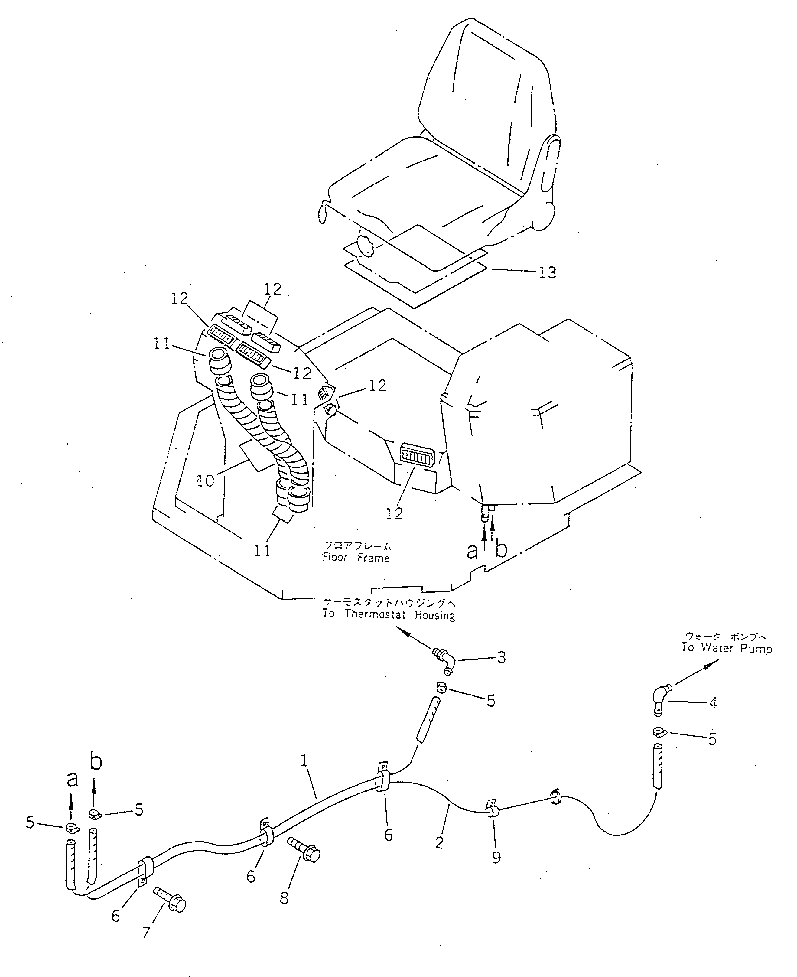 Схема запчастей Komatsu WA500-1 - КОНДИЦ. ВОЗДУХА (/) (DENSO)(№-9) РАМА И ЧАСТИ КОРПУСА