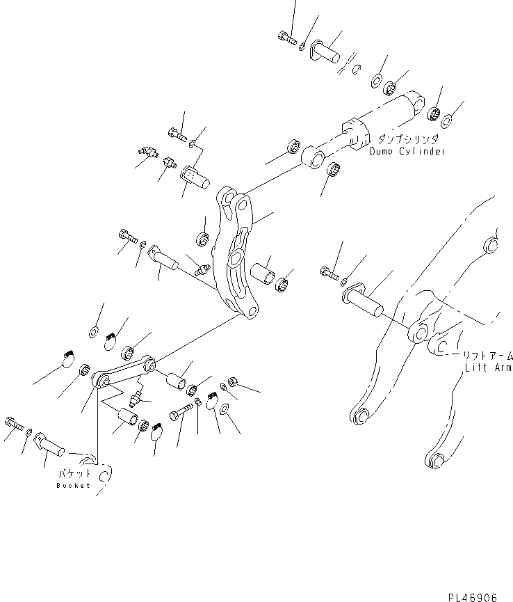 Схема запчастей Komatsu WA500-1 - КОЛЕНЧАТЫЙ РЫЧАГ (ДЛЯ ВЫСОК. ПОДЪЕМА РУКОЯТЬ)(№-) РАБОЧЕЕ ОБОРУДОВАНИЕ