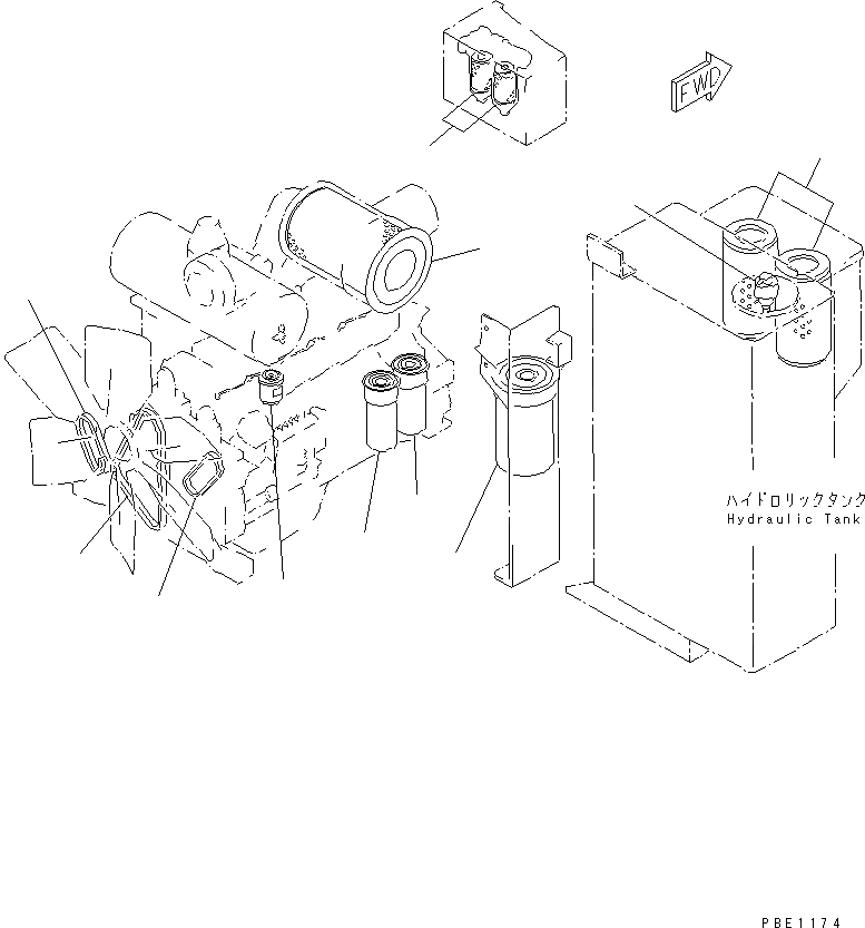 Схема запчастей Komatsu WA500-1 - ЭЛЕМЕНТ И V-РЕМЕНЬ КАТАЛОГИ ЗЧ
