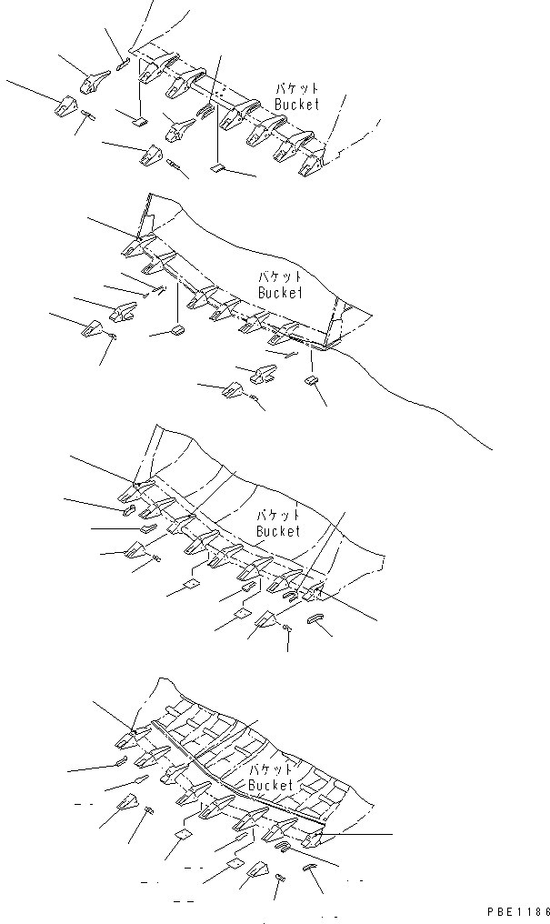 Схема запчастей Komatsu WA500-1 - ЗУБЬЯ(АДАПТЕР WELDED ТИП) КАТАЛОГИ ЗЧ