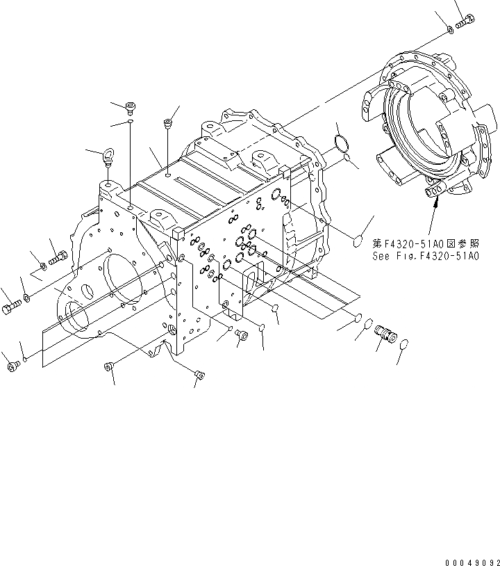 Схема запчастей Komatsu WA500-6 - ТРАНСМИССИЯ (КОРПУС ТРАНСМИССИИ)(№-) ГИДРОТРАНСФОРМАТОР И ТРАНСМИССИЯ