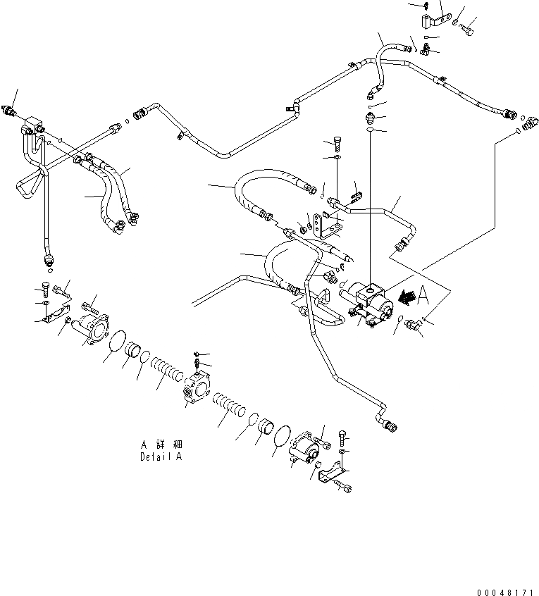 Схема запчастей Komatsu WA500-6 - УПРАВЛ-Е ТОРМОЗОМ (ЗАДН. ТОРМОЗНАЯ ГИДРОЛИНИЯ / И ШЛАНГИ)(№-) КАБИНА ОПЕРАТОРА И СИСТЕМА УПРАВЛЕНИЯ