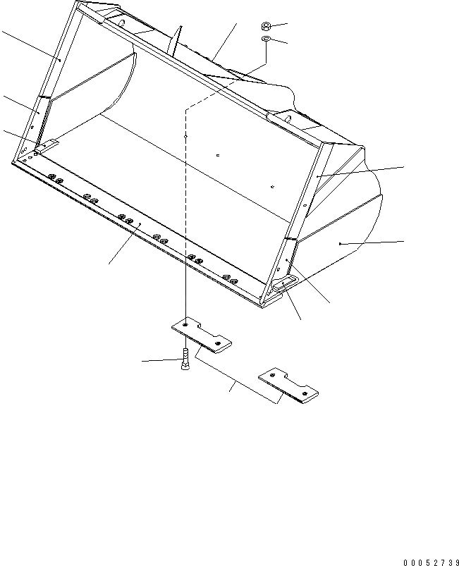 Схема запчастей Komatsu WA500-6 - КОВШ .M (С РЕЖУЩ. КРОМКОЙ НА БОЛТАХ .M)(№-) РАБОЧЕЕ ОБОРУДОВАНИЕ