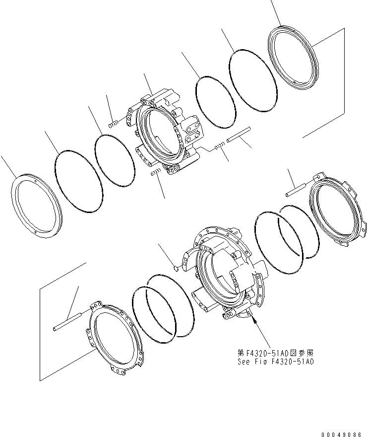 Схема запчастей Komatsu WA500-6 - ТРАНСМИССИЯ (4 И 3 КОЖУХ)(№-) ГИДРОТРАНСФОРМАТОР И ТРАНСМИССИЯ