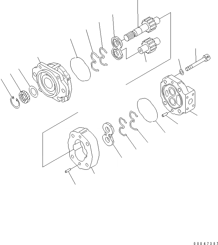 Схема запчастей Komatsu WA500-6 - ГИДР. НАСОС. (/) (ОХЛАЖД-Е) (ДЛЯ ТОРМОЗ. ОХЛАЖД-Е)(№-) ОСНОВН. КОМПОНЕНТЫ И РЕМКОМПЛЕКТЫ