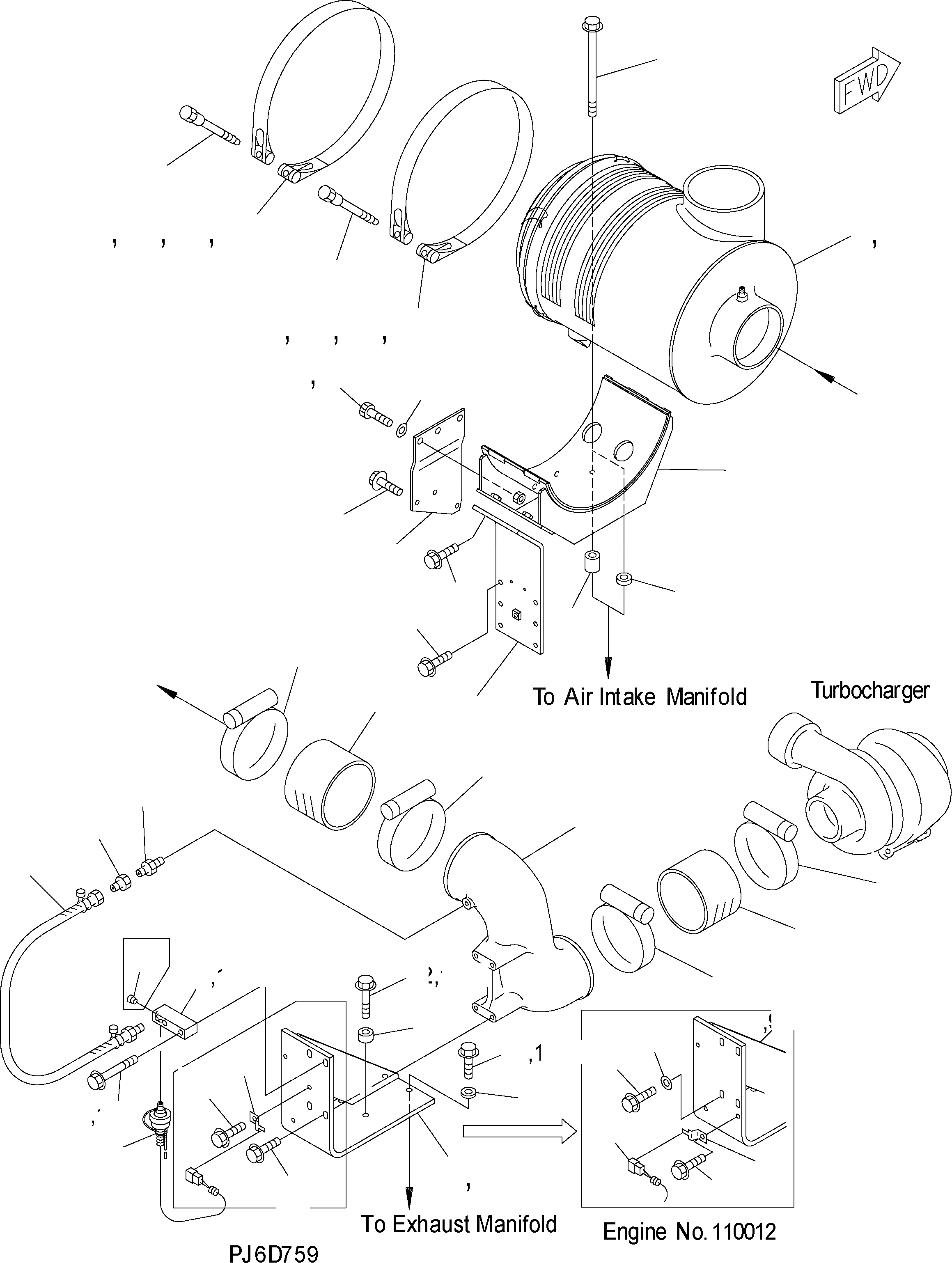 Схема запчастей Komatsu WA500-3H - ВОЗДУХООЧИСТИТЕЛЬ AA ДВИГАТЕЛЬ