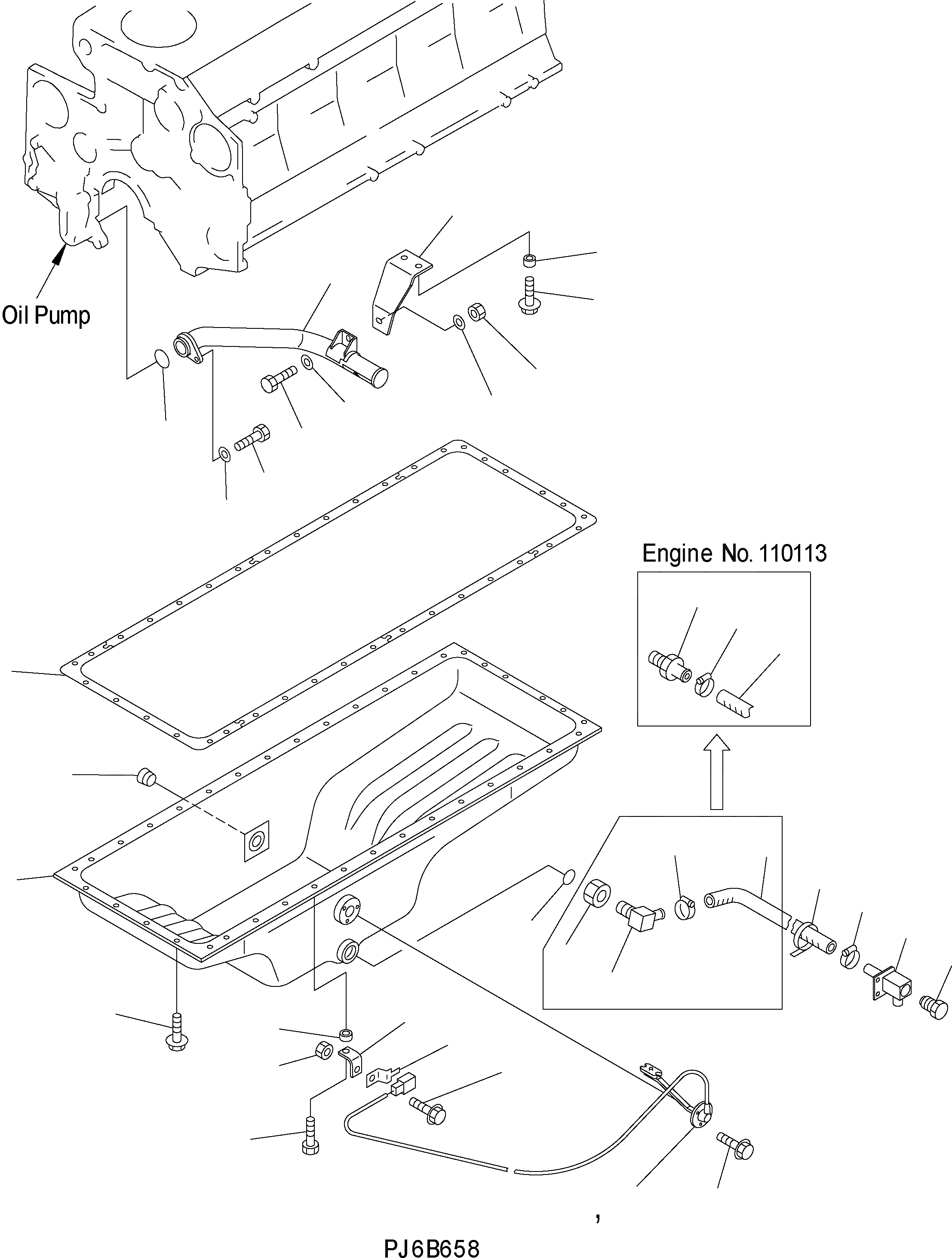 Схема запчастей Komatsu WA500-3H - МАСЛЯНЫЙ ПОДДОН И ВСАСЫВАЮЩИЙ ПАТРУБОК AA ДВИГАТЕЛЬ