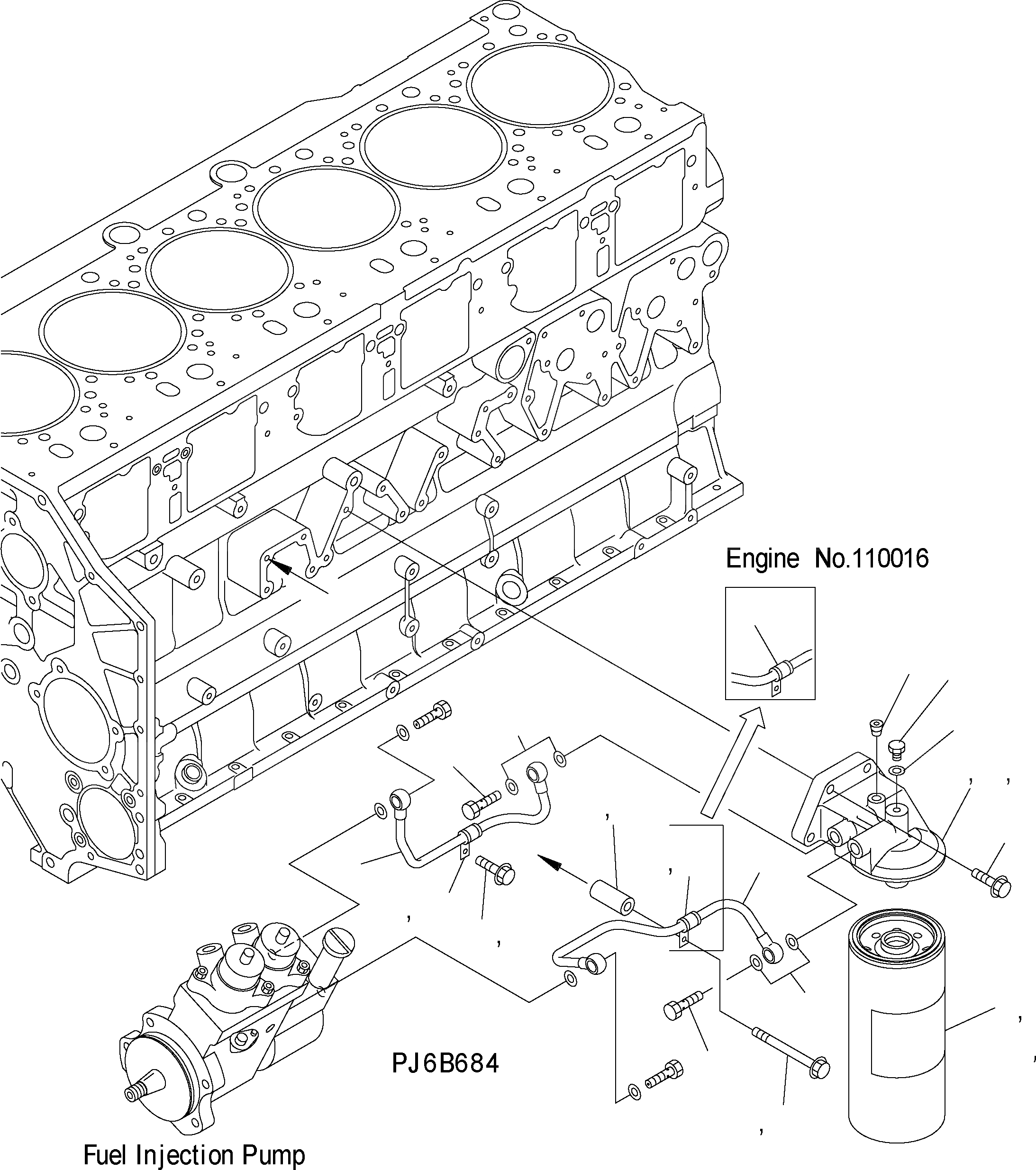 Схема запчастей Komatsu WA500-3H - ТОПЛИВН. ФИЛЬТР. (РЕЗЬБА -/) (NO. - 8) AA ДВИГАТЕЛЬ