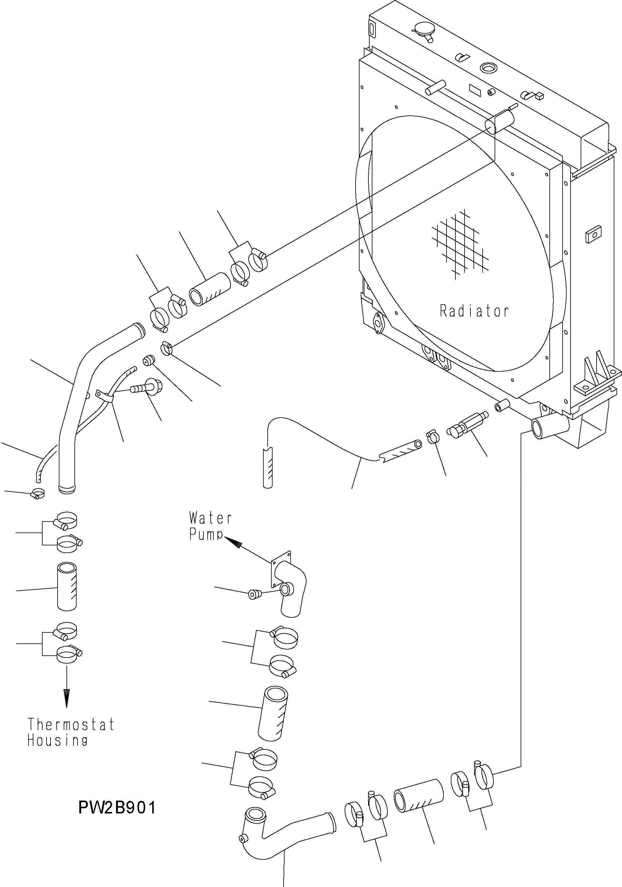 Схема запчастей Komatsu WA500-3H - РАДИАТОР (ТРУБЫ) C СИСТЕМА ОХЛАЖДЕНИЯ